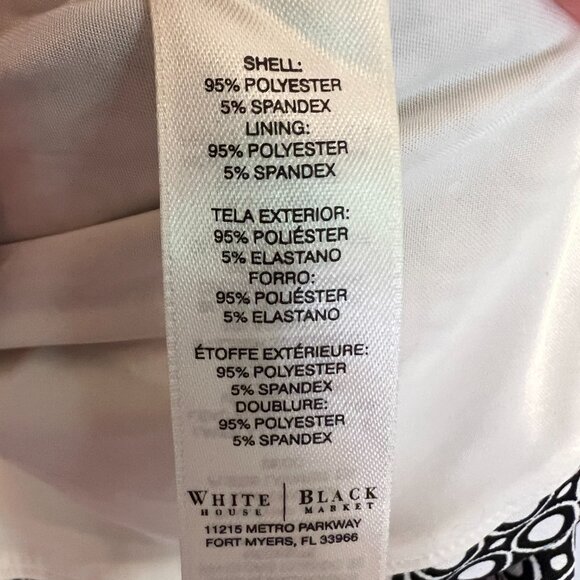 WHBM Black & White layered front Geometric Sleeveless Lined Top, Size Medium - Picture 15 of 15